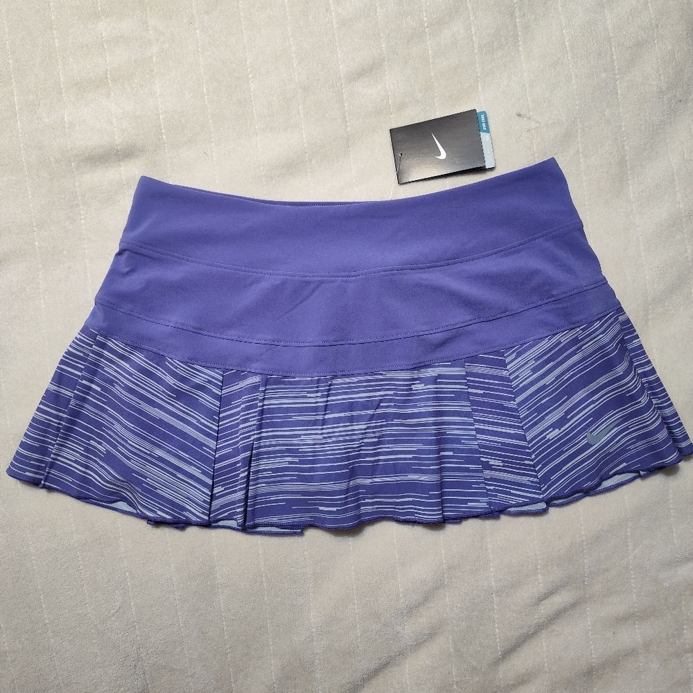 NIKE Dri-Fit Purple Tennis Skort Skirt Victory Print 626415-553 Womens Medium